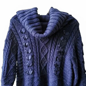 Ralph Lauren Navy Cowl Neck Sweater | Women’s L | Cozy Cottagecore Vibes